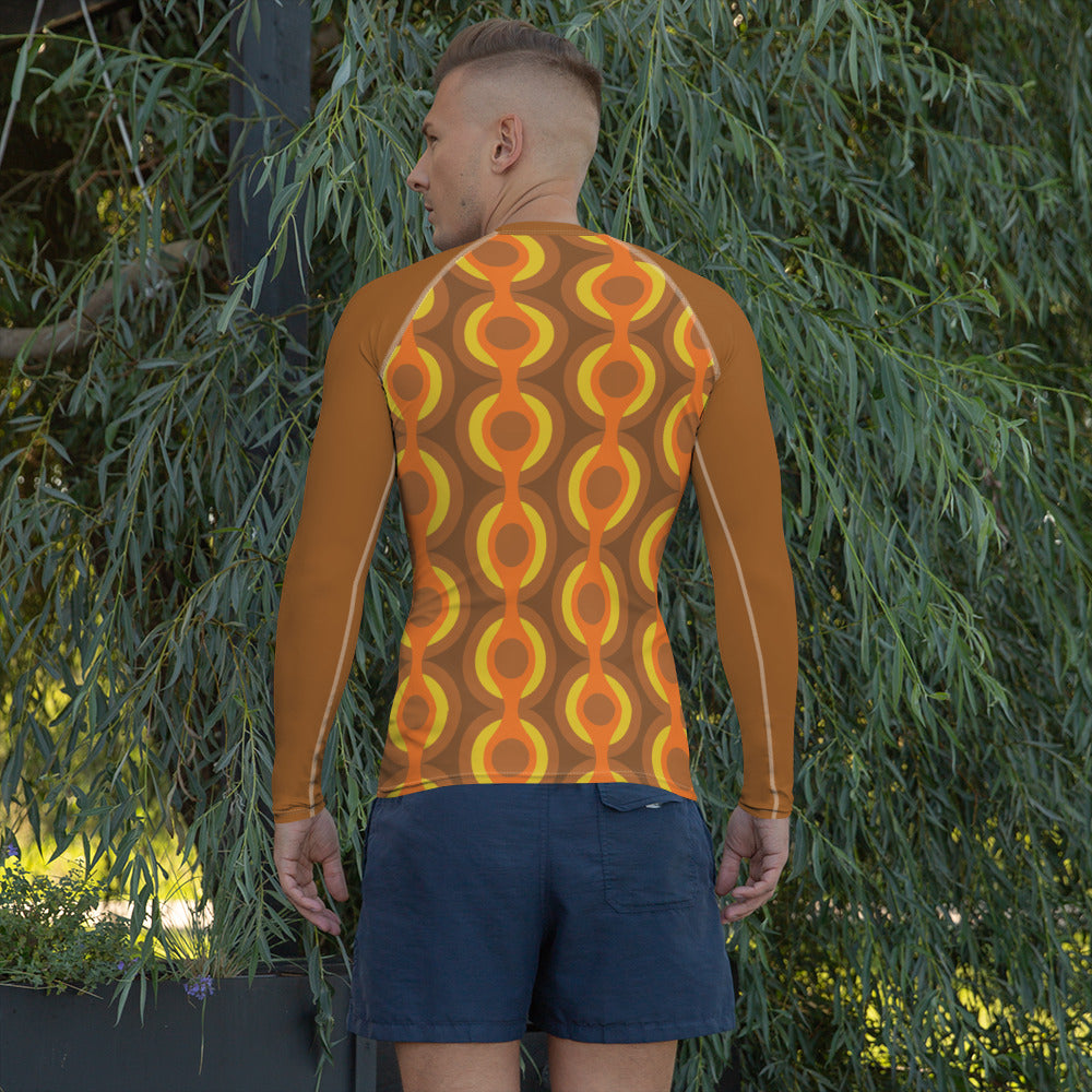 Retro 70's Men's Rash Guard Cheesecake Variation #1