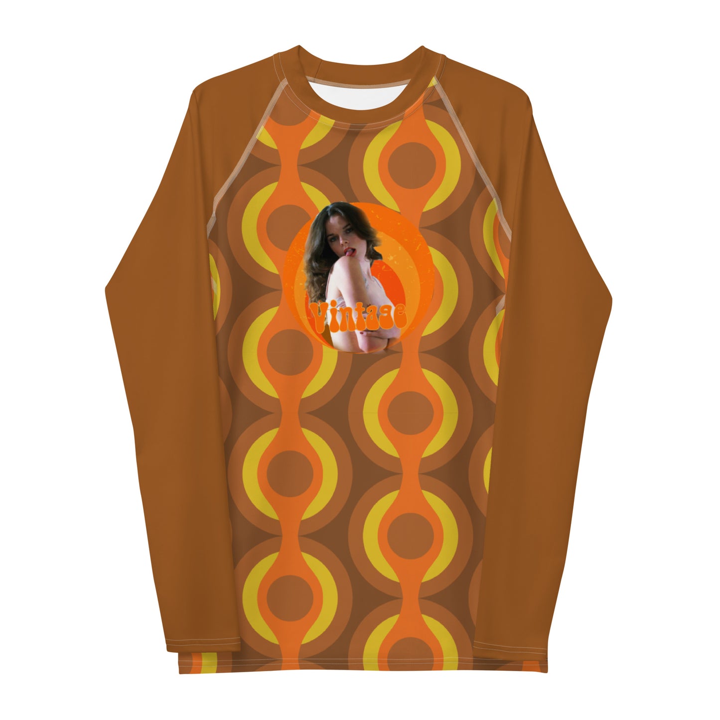 Retro 70's Men's Rash Guard Cheesecake Variation #2