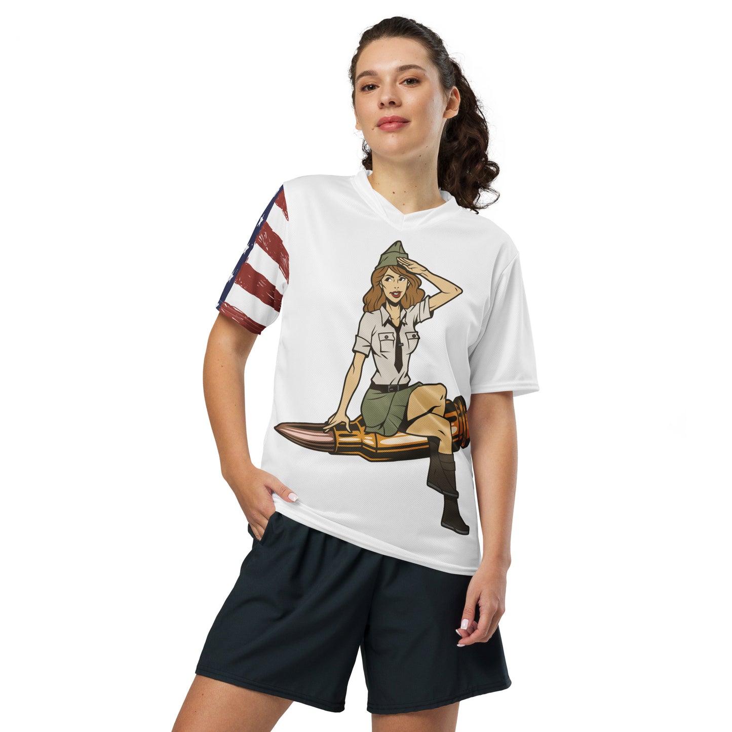 Bullet Babe Recycled unisex sports jersey