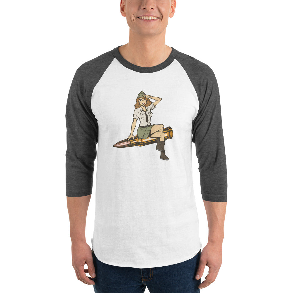 Bullet Babe 3/4 sleeve raglan shirt