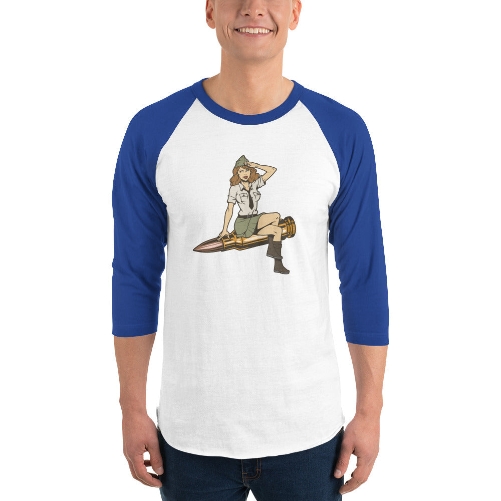 Bullet Babe 3/4 sleeve raglan shirt